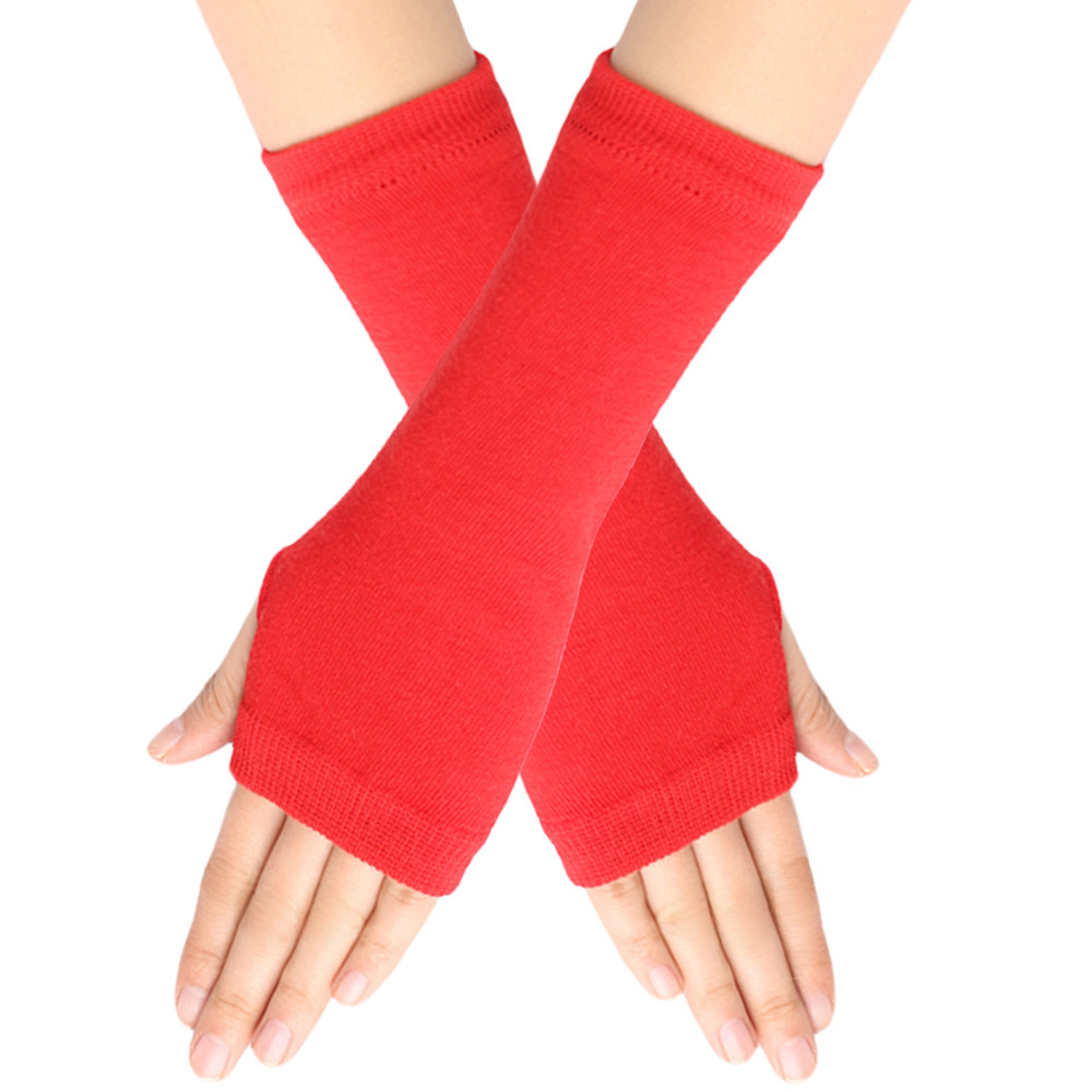 Cross-border Knitted Finger-leaking Gloves cospla Anime Striped Finger-wearing Wrist Sleeve Children's Finger-exposed Arm Sleeve Thin_voghion.com