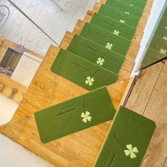 Cross-Border Stair Step Mats, Luminous Stair Mats, Glue-Free Self-Adhesive Floor Mats, Solid Wood Stair Protection Mats, Splicable Carpets