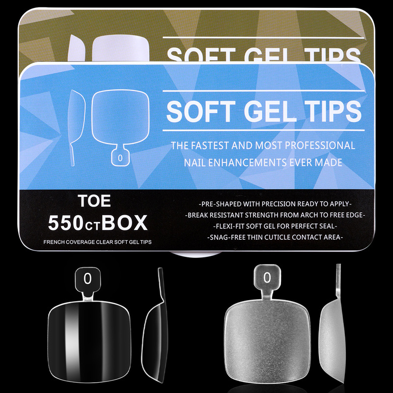 Cross-border Explosions Porcelain White Box 550 Pieces Ultra-thin Traceless Transparent Frosted Non-engraved Toenail Foot Nail Fake Nail
