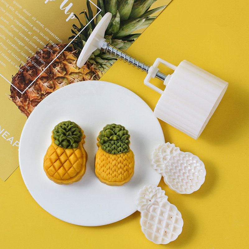 Pineapple cake mold press mold hand-pressed pineapple moon cake model printing tool baking household 50g.