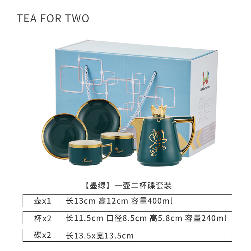 Tetera casa de estilo Nórdico juego té cerámica con la mano regalo Taza Té corona pareja juego apoyo logo taza café