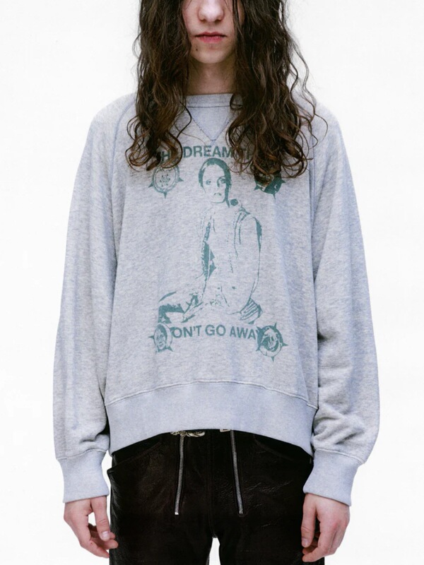 Erd Melancholic Rich Second Generation 25Ss Faded Dream Loose Heavy Long-Sleeved Round Neck Autumn and Winter Sweatshirt for Men and Women Trendy Erd Melancholic Rich Second Generation 25Ss Faded Dream Loose Heavy Long-Sleeved Round Neck Autumn and Winter Sweatshirt for Men and Women Trendy