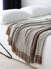 床尾巾装饰针织款风沙发包邮风搭巾加长空调毯极简毯毛毯轻奢北欧