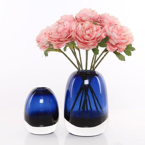 Japanese simple creative primary color glass vase hydroponic flower arrangement crafts living room decorations table decorations