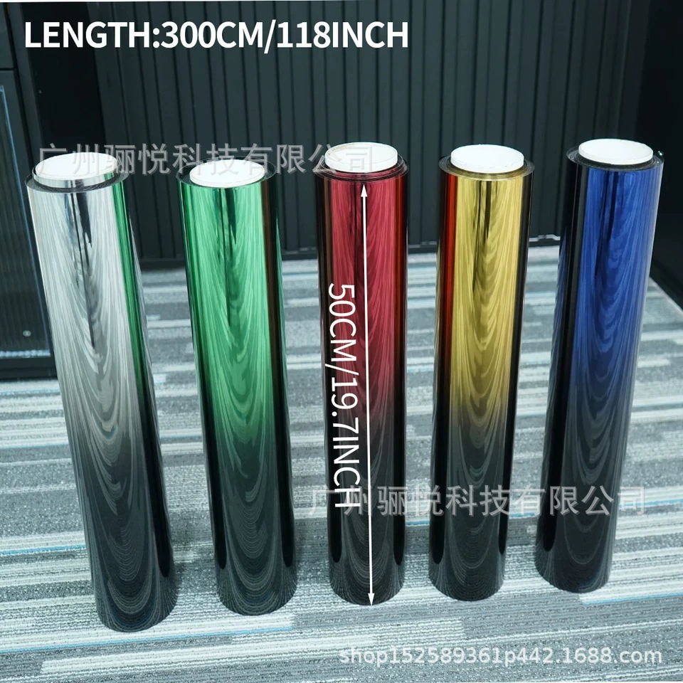 50*300 см градиентная автомобильная солнечная пленка на переднее лобовое стекло, автомобильная наклейка, ПЭТ, анти-УФ-теплоизоляционная пленка, меняющая цвет