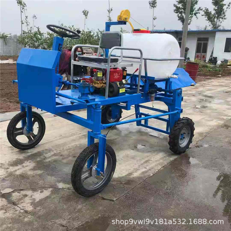 康达柴油风冷四轮打药机 大面积农作物喷药机 轮距可调节