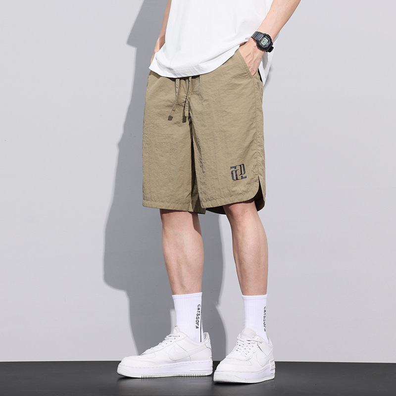 Breathable Cargo Pants Men's Summer Thin Ice Silk Quick-Drying Sports Boys' Shorts Outer Wear Casual Three-Quarter Pants