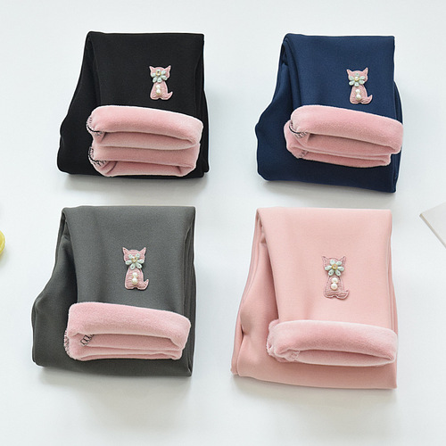 Girls 'leggings in spring and autumn. Wear western-style thick warm pants. Thin velvet children's pants in autumn and winter.