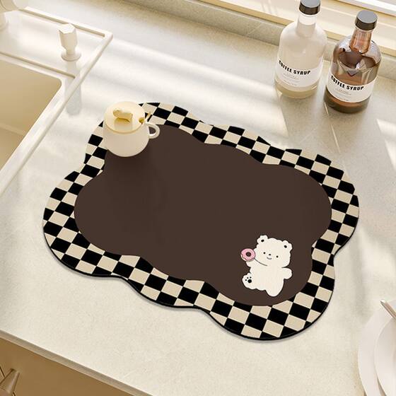 Cream style kitchen multifunctional bowl chopsticks draining mat easy to take care of pool table top absorbent quick-drying diatom mud cup mat