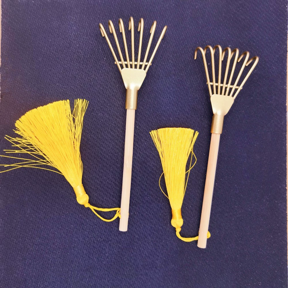 Миниатюрный золотой совок для благовоний с семью зубцами, декор для дома, поделки, украшение, реквизит для фотосъемки