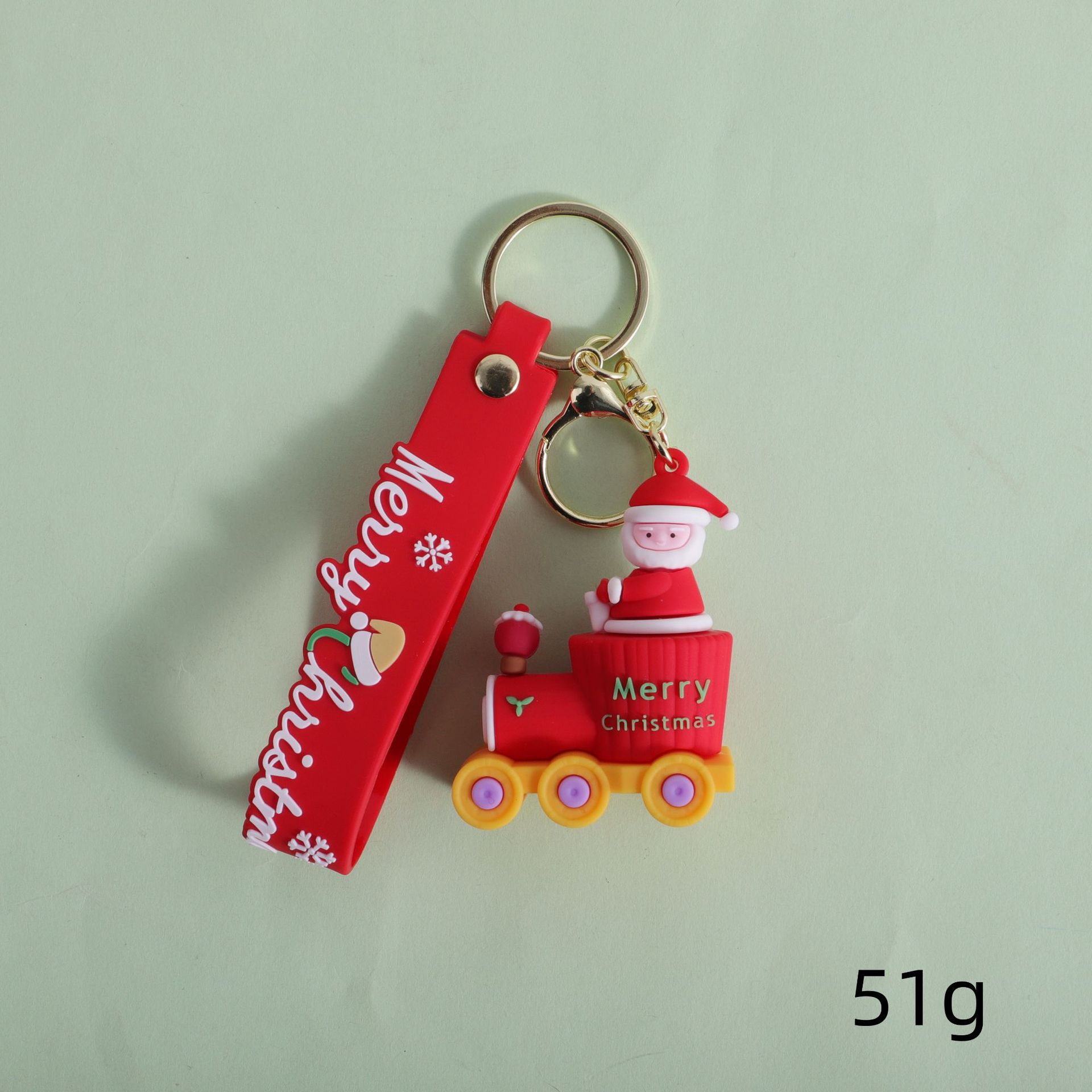 Nuevos productos transfronterizos Santa Claus llavero dibujos animados estilo lindo muñeco de nieve mochila alce colgante coche