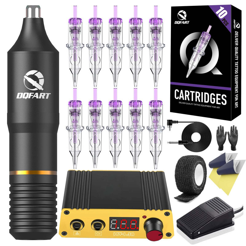 Dqfart Tattoo Machine Set 1.5A Mini Screen Display Power Supply Tattoo Cartridge Integrated Needle Temu Hot Model