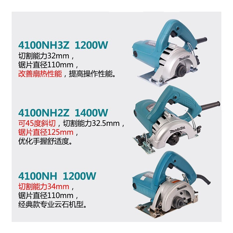 Machinery de piedra 110MM máquina de corte de piedra 1200W de potencia de concreto 4100NH3Z eléctrica