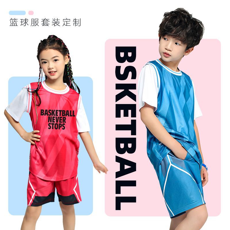 New high quality fake two-piece basketball clothes customized summer wear adult children competition training Jersey youth sports