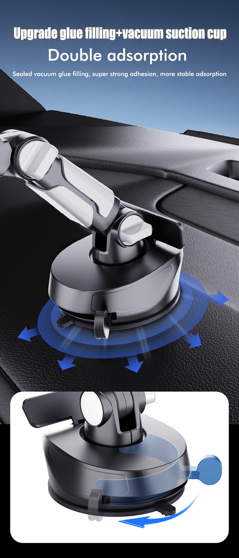 Suction Cup Car Phone Tablet Holder for Truck Dashboard