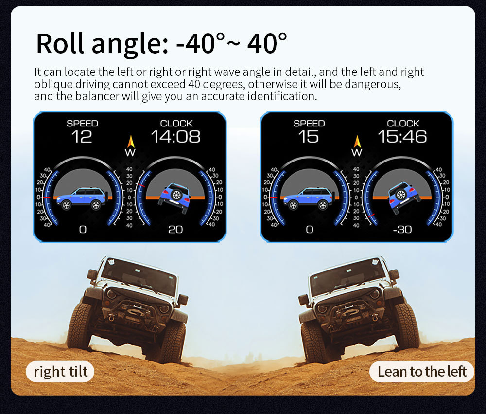 Cross-border multifunctional LCD HUD head-up display car-mounted high-definition OBD automotive instrument digital GPS inclinometer