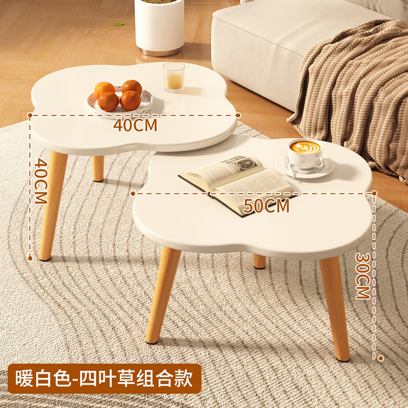 네잎클로버사이드테이블-50*30+40*40 화이트