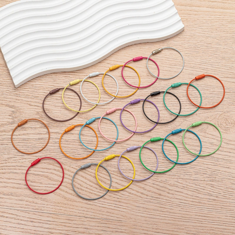 Раскрашенный красочный брелок для ключей, трос, брелок для ключей, кольцо ручной работы, подвеска, DIY ювелирные аксессуары, яркая красочная подвесная пряжка