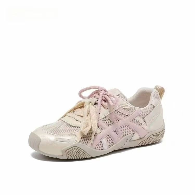 Zapatos de entrenamiento de color de malla para mujeres 2026 primavera y verano nuevos zapatos casuales de papá, zapatos de correr transpirables ligeros