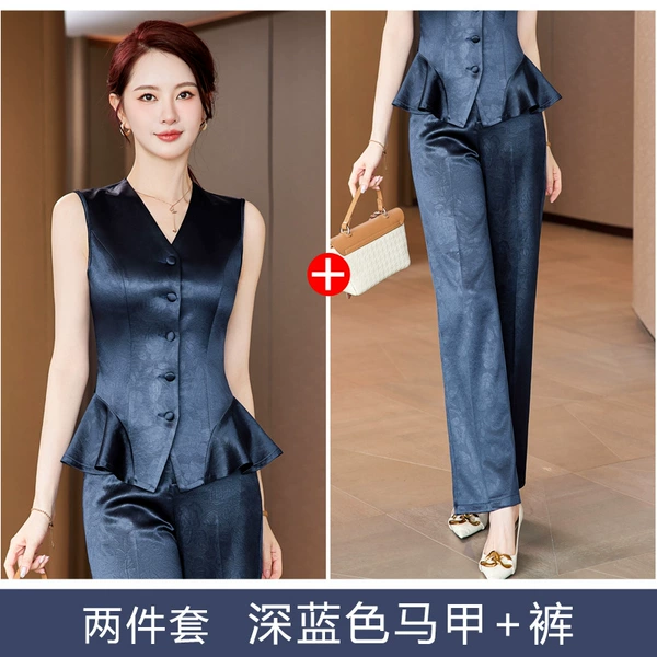 Blue vest, trousers