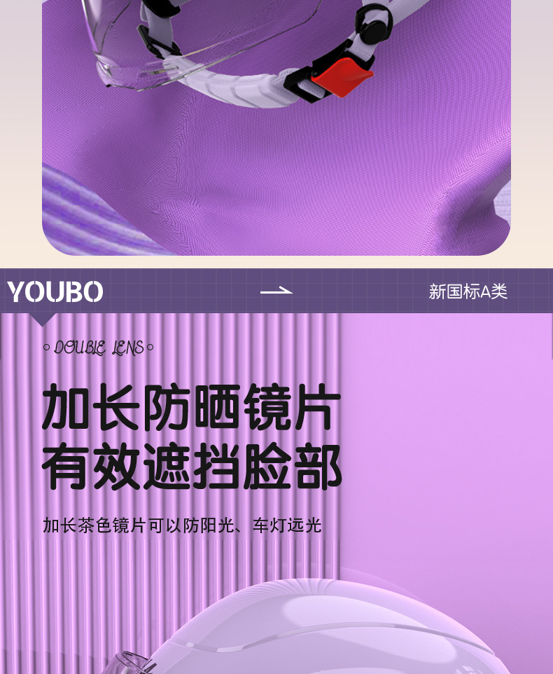 Electric Vehicle Helmet with Double Visor