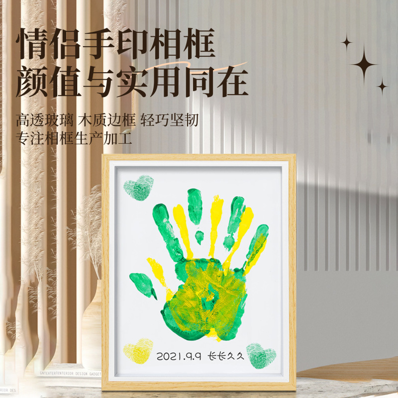 Couple DIY Handprint Wooden Photo Frame Family Handprint Commemorative Best Friend Sister Hand and Foot Print Gift Picture Frame Table Couple DIY Handprint Wooden Photo Frame Family Handprint Commemorative Best Friend Sister Hand and Foot Print Gift Picture Frame Table