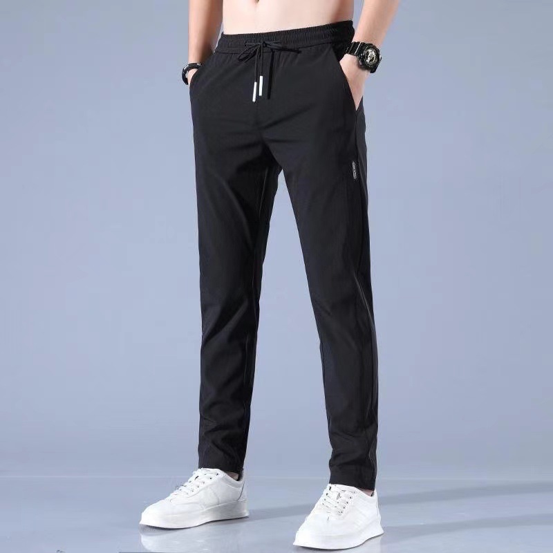 Silk trend summer thin elastic casual trousers