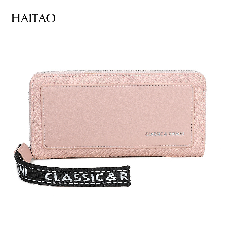 Nueva moda coreana de la billetera de mujer multifuncional de gran capacidad larga bolso de mano con pulsera multi-tarjeta