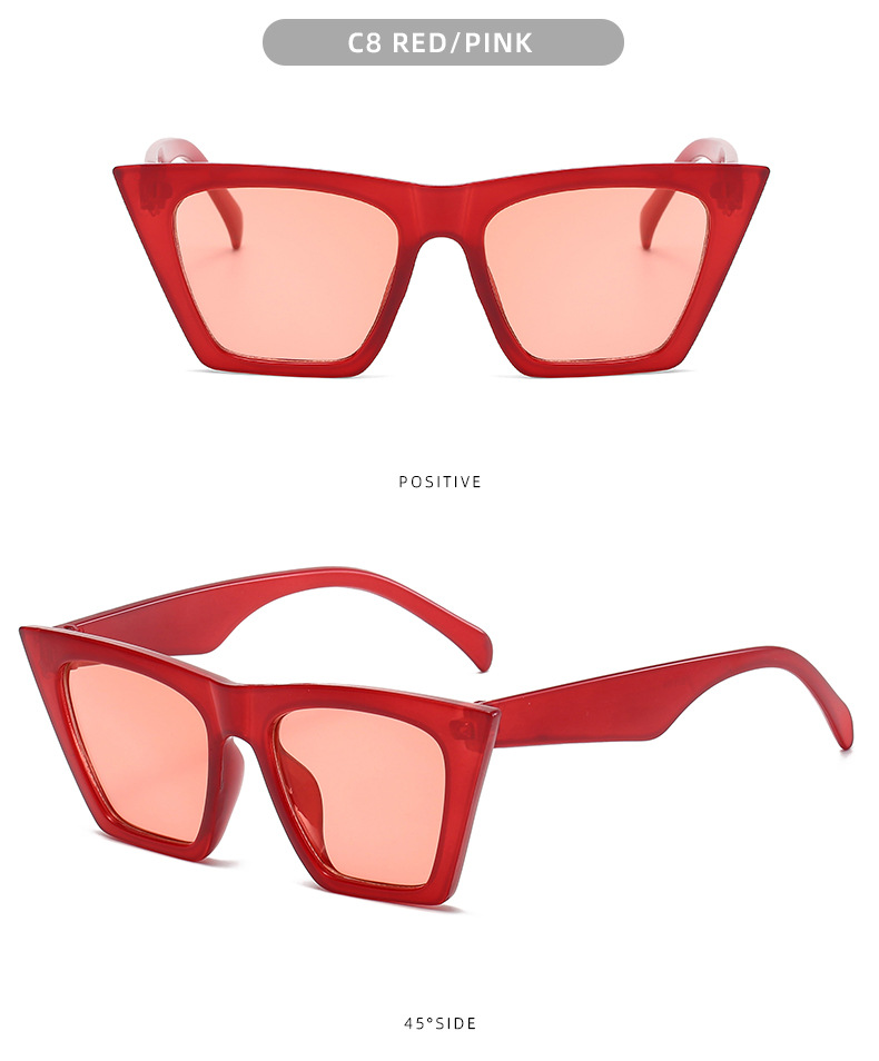 Casual Style Grey, Red, Black Color Casual Solid Color Ac UV400 Protection Polygon Full Frame Women's Sunglasses