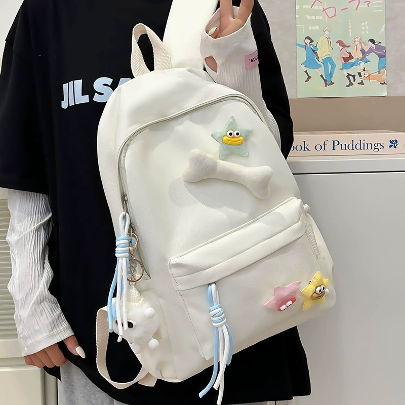 Capacious fresh backpack, brand cute school bag, cartoon accessory
