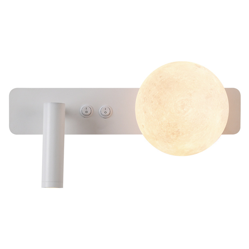 Gran vista jardín dormitorio cabezal de cama de lectura lámpara de pared moderna sencilla luna estudio lámpara de pared de luz de foco de atmósfera lámpara 486L