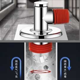 下水管三头通洗衣机排水管地漏接头口对接器道分水防返防臭二合一