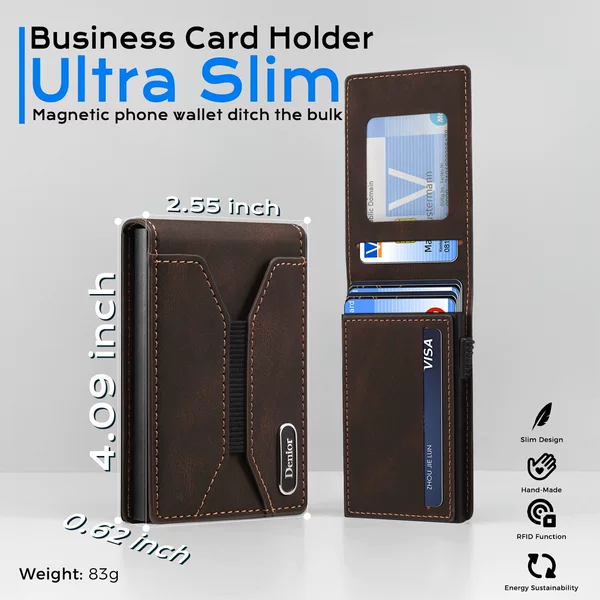 Denior Is Suitable for Magsafe Strong Magnetic Phone Protective Case with Stand, Wallet Card Holder, Apple 17Pro Card Holder