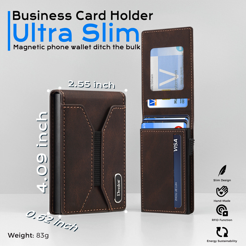 Denior Is Suitable for Magsafe Strong Magnetic Phone Protective Case with Stand, Wallet Card Holder, Apple 17Pro Card Holder