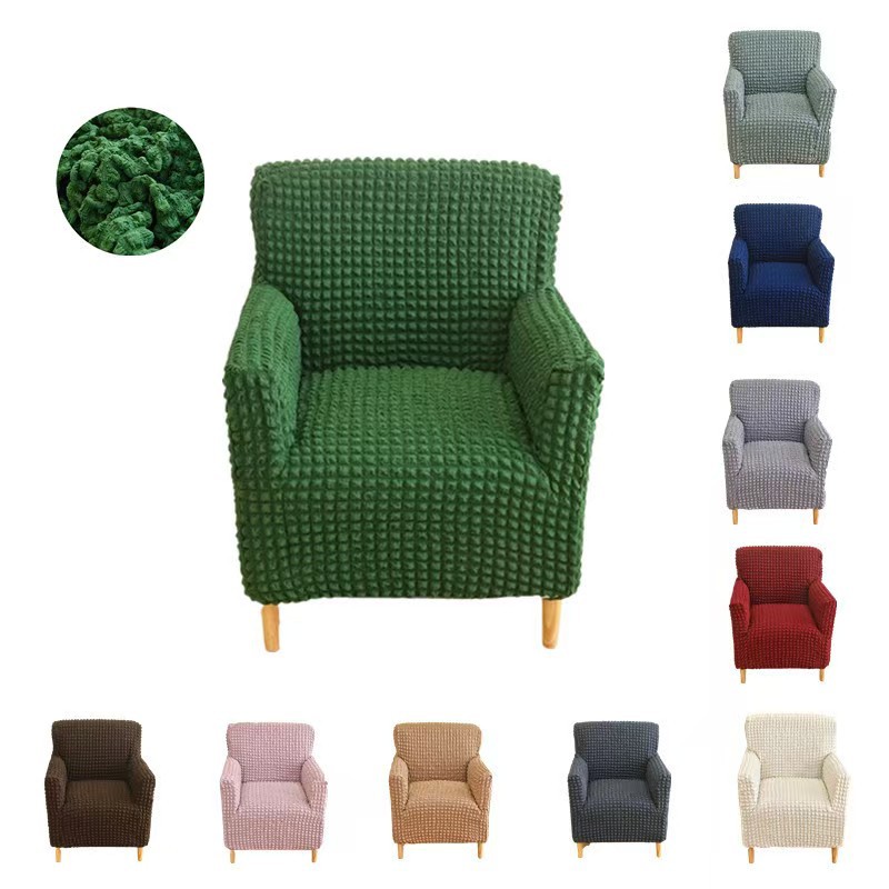 Simple Style Bubble Gauze Stretch Chair Cover Single Sofa Cover Full-Cover Sofa Cover Coffee Shop High-Back Sofa Chair Cover