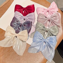 S 36288 Satin Pearl Bow Hair Clip ��ɫ�����ᷢ�� ŷ���羳��