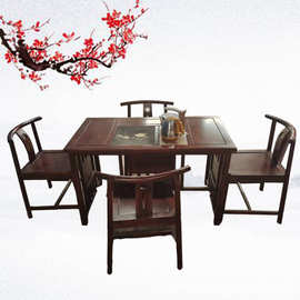 供应 新中式老榆木茶桌办公桌椅写字台组合 厨房老榆木餐桌