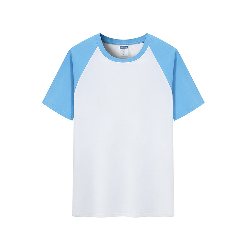 Verano nuevo 200g Raglan color a juego de manga corta camiseta juventud algodón retro contraste suelto color cuello redondo top