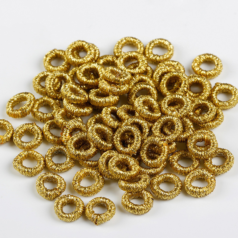 Hole 2.5/3/4/5mm high-end hand-wound bright gold coil bracelet necklace jewelry accessories Milan rope ring buckle