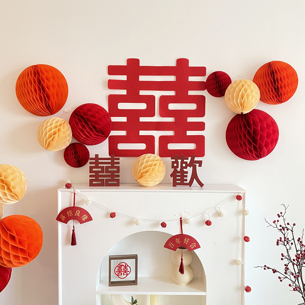 Nueva decoración de la casa Bola de panal adornos de Boda boda habitación diseño traje ceremonia de boda panal bola decoración Fondo pared