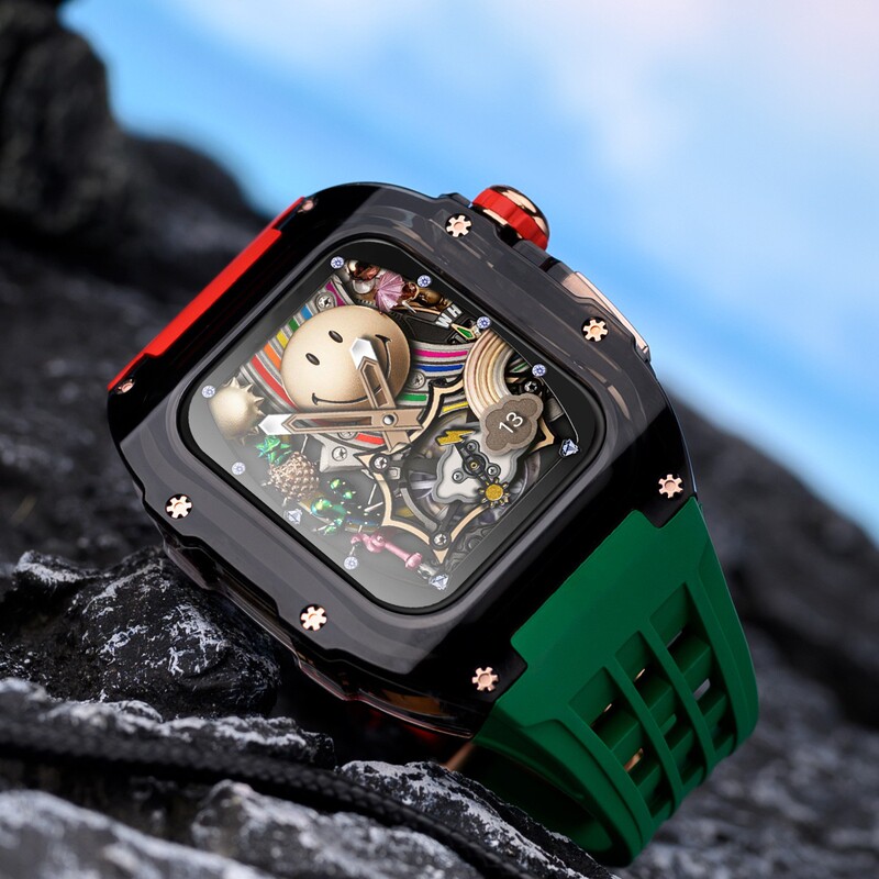 Suitable for Apple Watch Modified Case Apple Iwatch4-10/Se Transparent Richard Integrated Strap Case