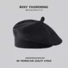 Black knitted beret