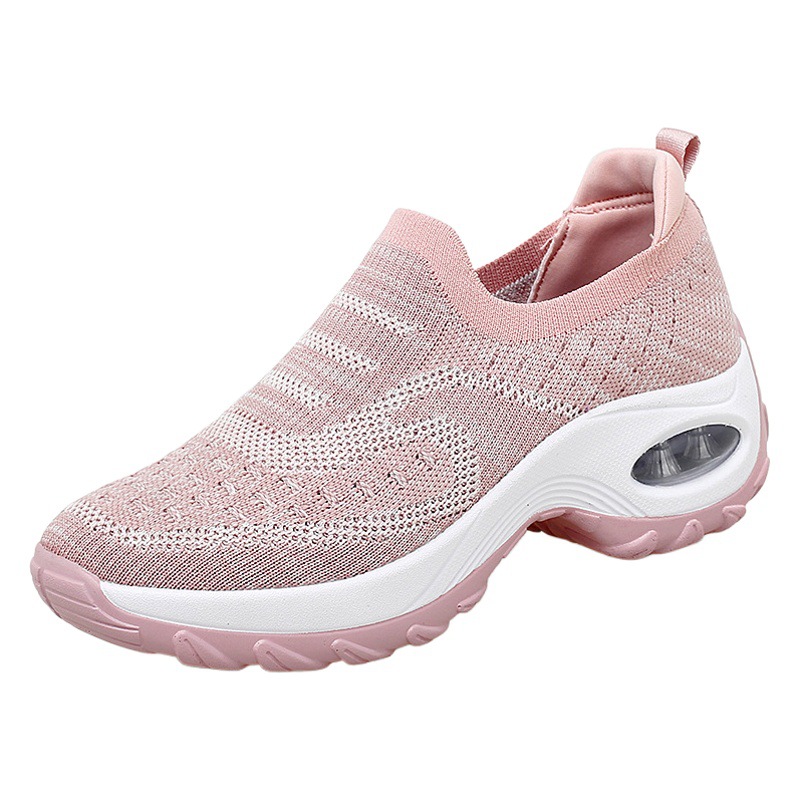 Nuevos zapatos de mujer volando zapatos de cojín de aire tejidos zapatos casuales de mujer de primavera Comercio exterior fondo grueso Moda transpirable zapatos de mujer