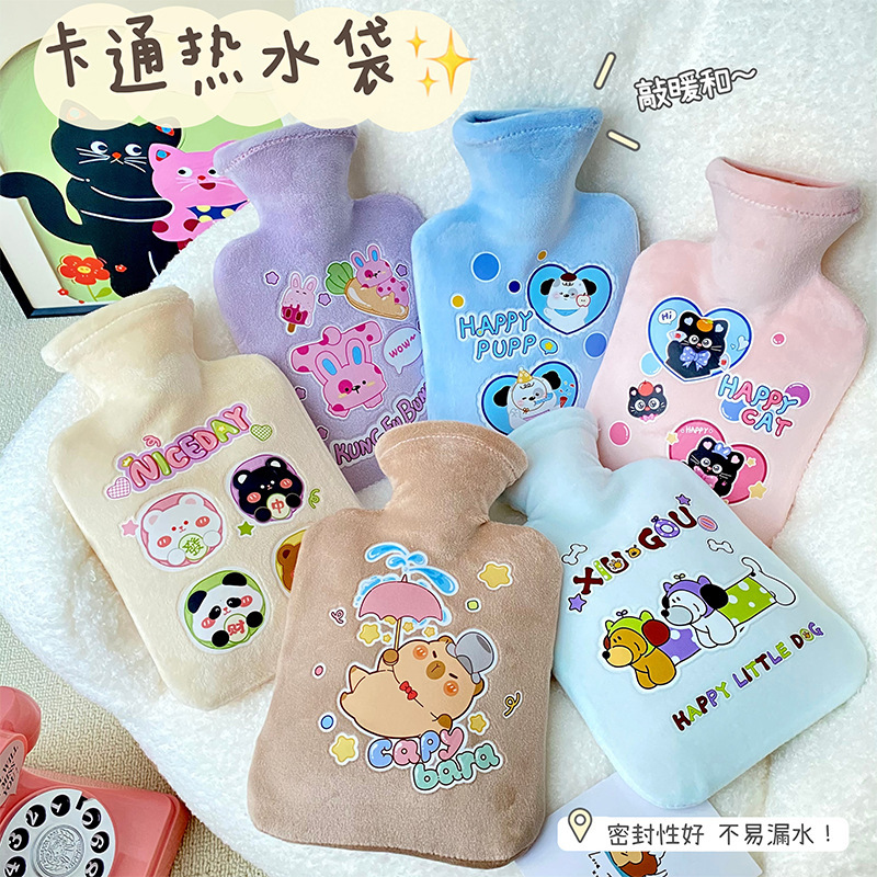 かわいいウサギの子犬の暖かい手袋は環境保護の内胆を厚くして、布のカバーを取り外して水の湯たんぽの湯たんぽの卸売りをします。|undefined