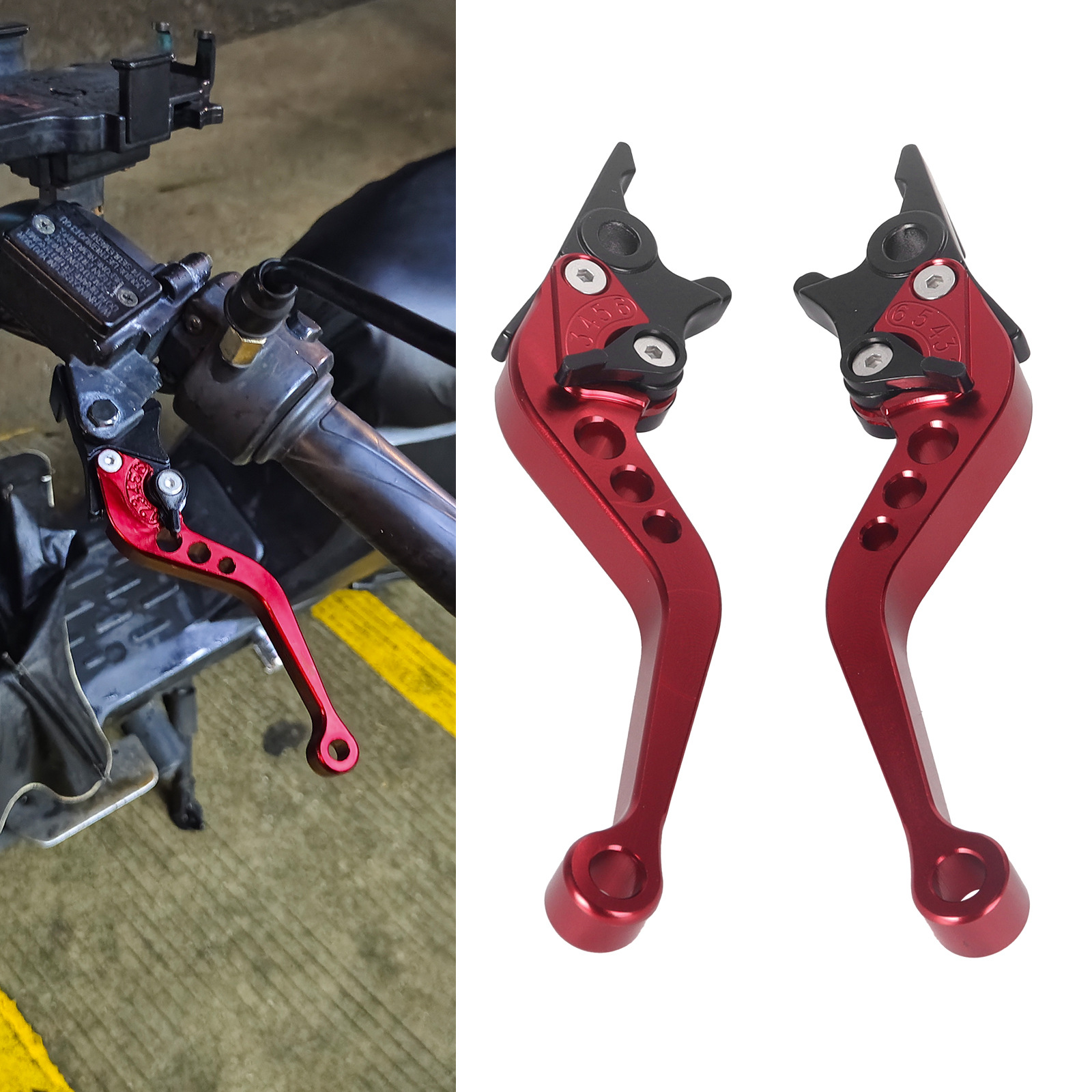 Motorcycle Cnc Accessories Modified for Fuxi Qiao Ge Dual Disc Brake Handlebar Horn Adjustable Electric Vehicle Brake Lever