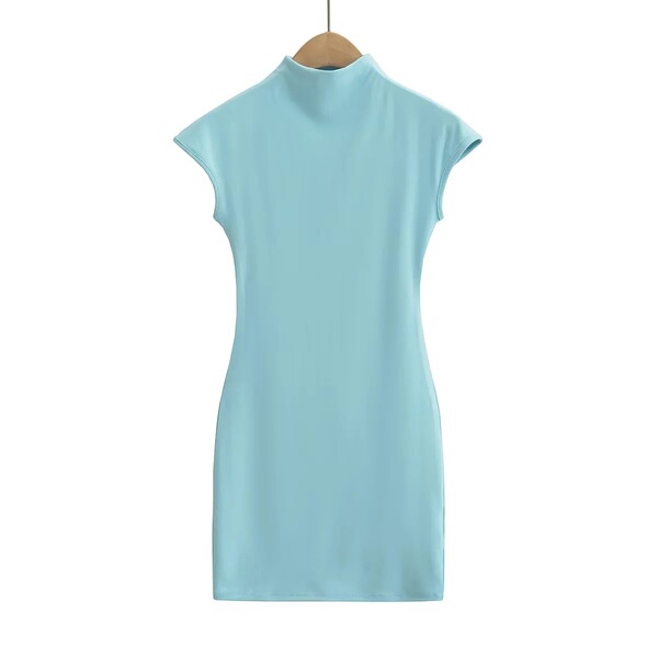 Solid short sleeve dress