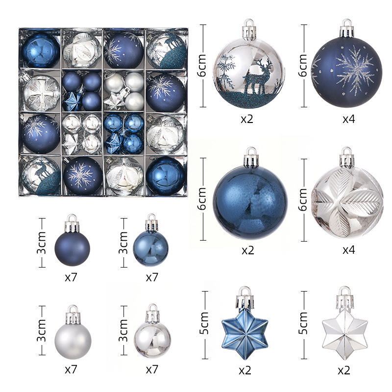 クロスボーダー新しいクリスマスボールクリスマスツリー装飾小さな塗装ボールペンダント 6 センチメートル電気メッキ特殊形状ペンダントボール|undefined