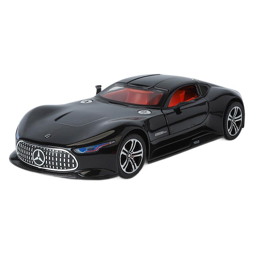 (2개) 시뮬레이션 1:24 ACOUSTO-OPTIC RUSHING AMG VISION GT SHOCK-ABUSER TWO OPEN-BACK FORCE 스티어링 자동차 모델 장난감