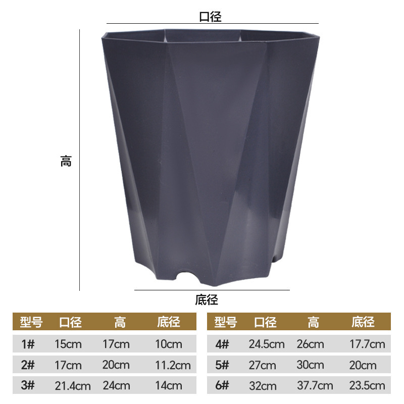 ダイヤモンド型植木鉢、家庭用リビングルーム植木鉢、プラスチック模造セラミック大型植木鉢、バルコニー緑植物、大口径ハイエンド植木鉢|undefined
