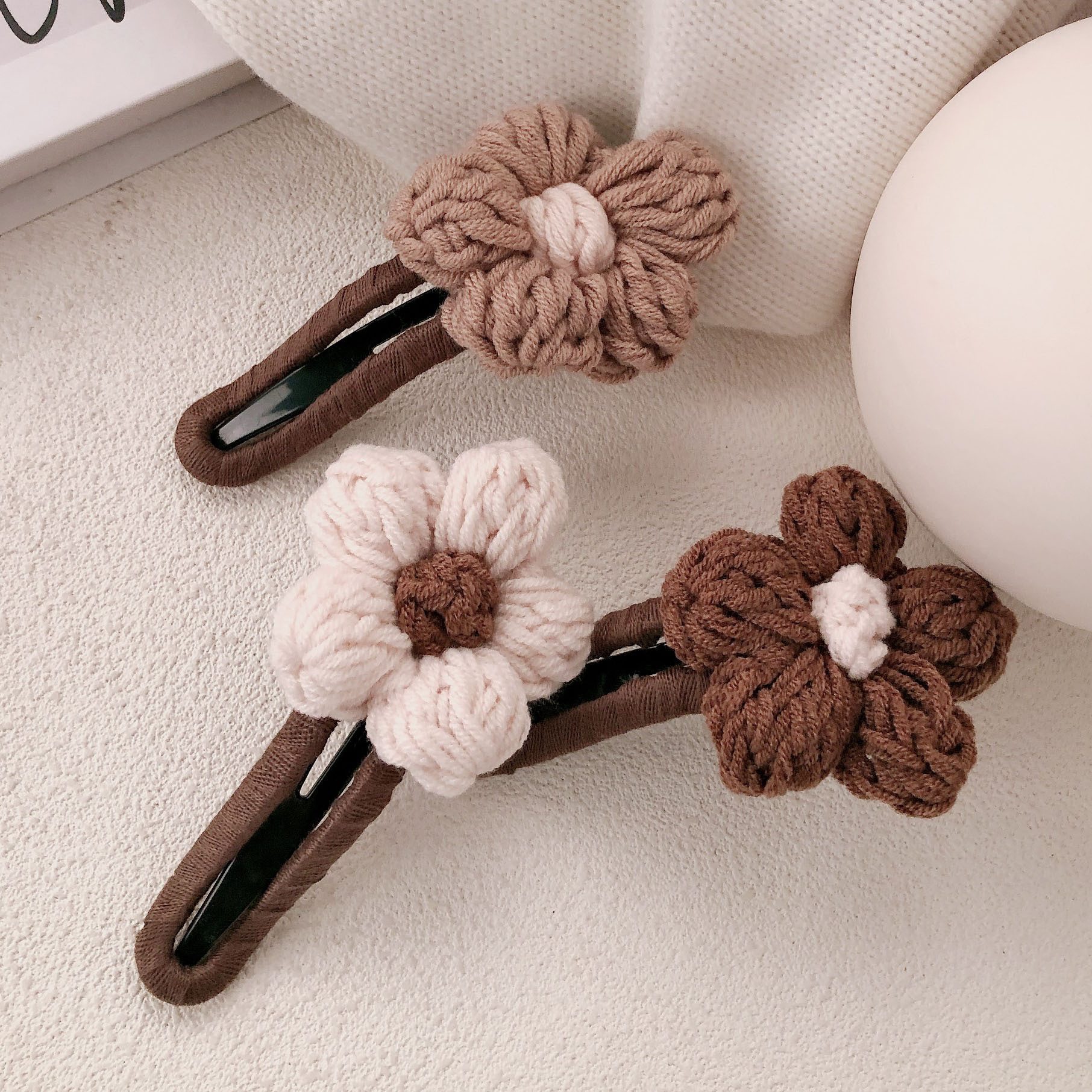 Otoño y invierno flores de peluche clip de cabello de cabeza de mujer clip de cabello de alta sensación clip de boca de pato clip de tiburón adornamiento